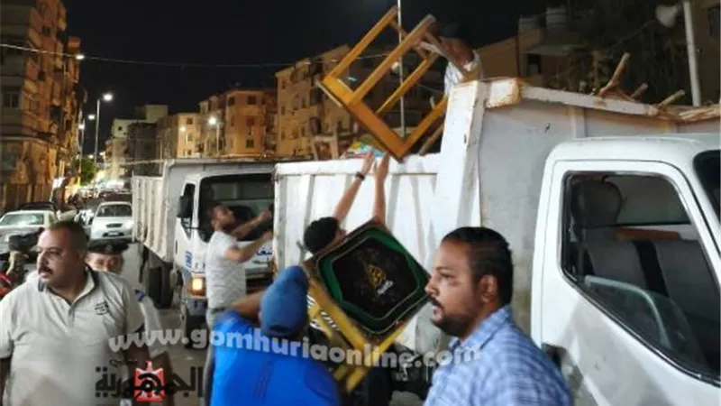 رفع الإشغالات وتحقيق الإنضباط بشوارع مدينة دمياط