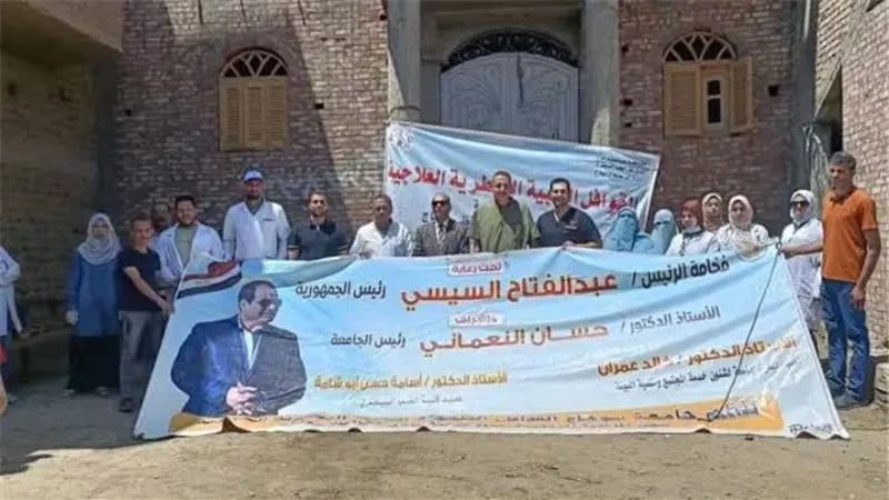 طب بيطري سوهاج تواصل قوافلها وتعالج ٩٧٥ حيوان بقرية اولاد مامن