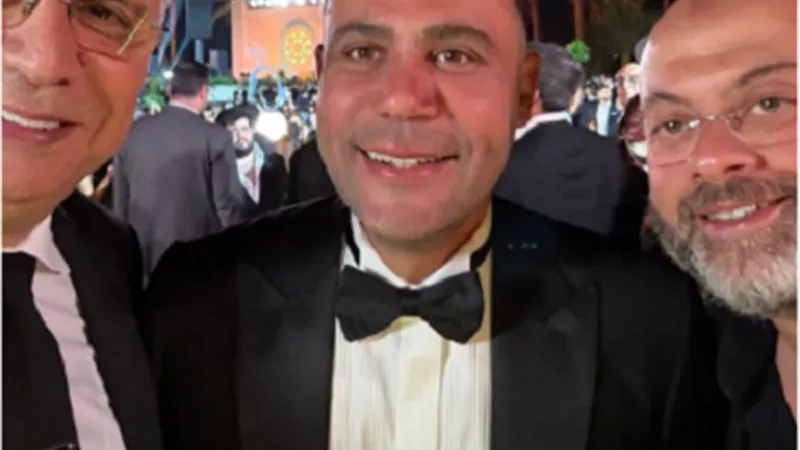 رامى إمام وهشام ماجد ومعتز التوني وعمرو الليثي فى حفل زفاف حفيد الزعيم
