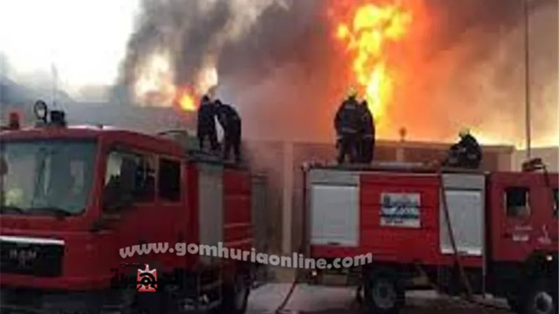 حريق هائل بجواركنيسة الدبانه بالاسكندرية