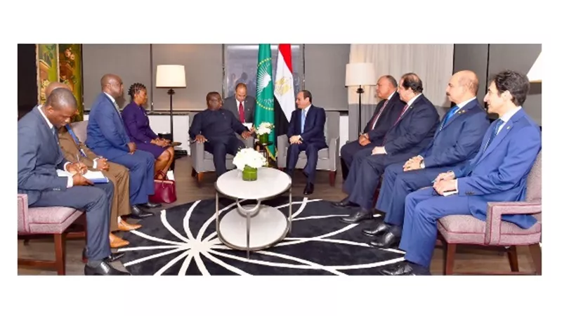 السيسي ورئيس سيراليون يؤكدان على الموقف الافريقي الموحد كحل وحيد لمعالجة الظلم التاريخي للقارة السمراء