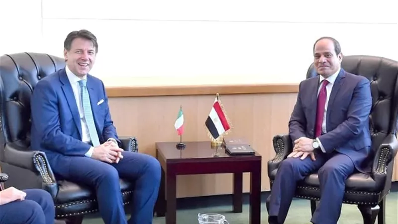 السيسي ورئيس وزراء إيطاليا يبحثان عددا من الملفات الإقليمية والدولية