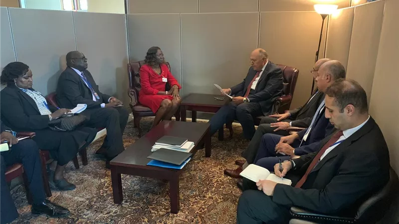 سامح شكري يلتقي وزيرة خارجية جنوب السودان لمناقشة سُبل دفع مسار التعاون الثنائي بين البلدين