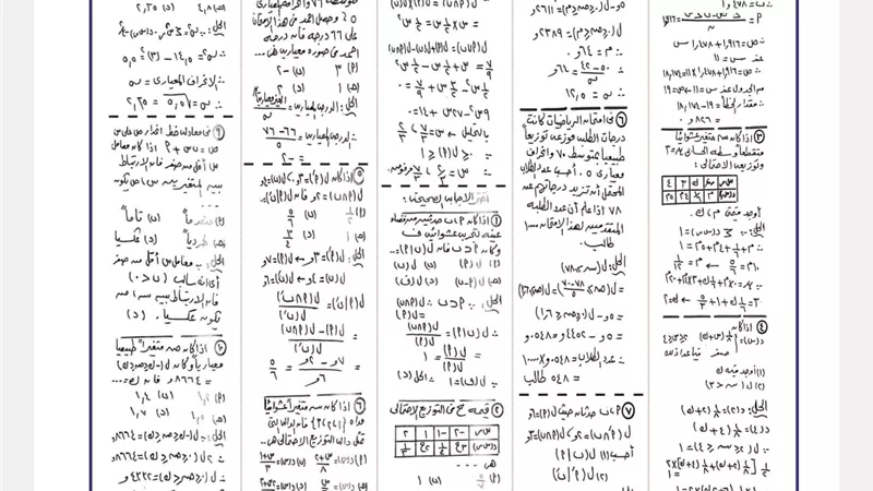مراجعة ليلة الامتحان في الاحصاء لطلاب الثانوية العامة 2025