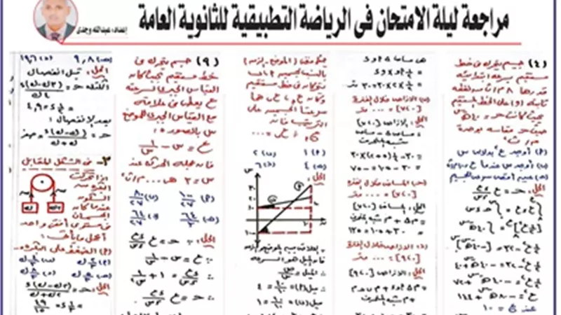 9 أسئلة هامة بالإجابات في الرياضة البحتة للثانوية العامة 2025
