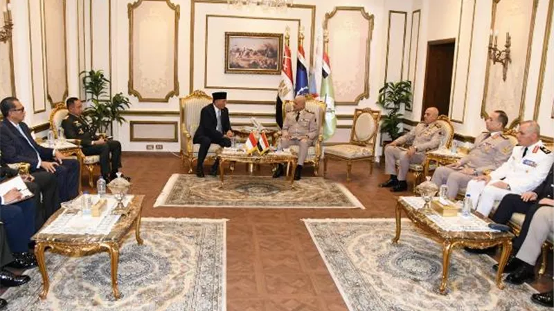 الفريق أول عبد المجيد صقر القائد العام للقوات المسلحة يلتقى وزير الدفاع الإندونيسى