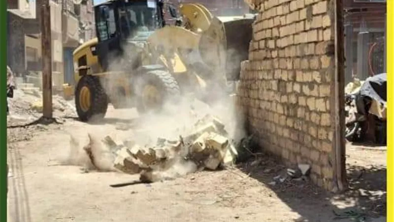إزالة التعديات في قرية نفيشة بالإسماعيلية