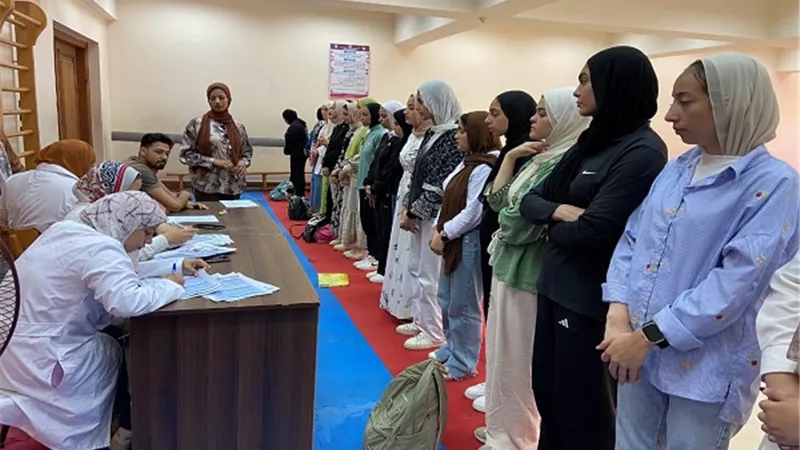 كلية علوم الرياضة بكفر الشيخ تواصل تنفيذ اختبارات القدرات