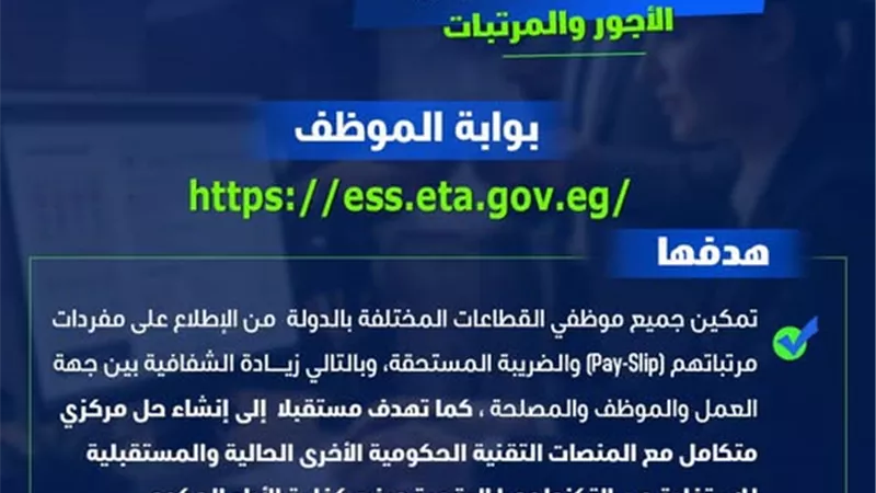 الضرائب: منظومة موحدة لضريبة المرتبات عبر بوابة الموظف