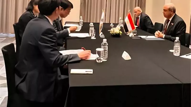 وزير الطيران المدنى يعقد لقاءات مع مسئولى الطيران الكورى
