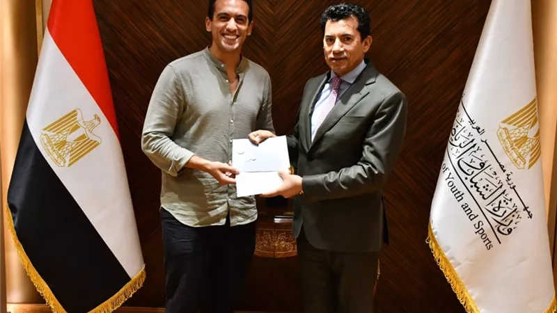 وزير الرياضة يلتقى أحمد الجندي ويبحث استعداداته للمرحلة المقبلة
