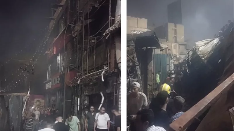محافظ القليوبية يتابع حريق هائل بمحل ماكولات بشبرا الخيمة