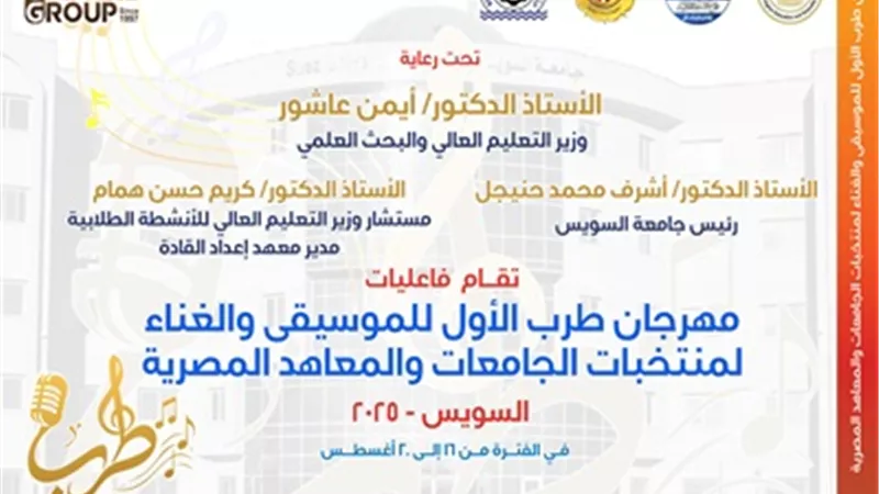 انطلاق مهرجان طرب الأول للموسيقى والغناء بجامعة السويس