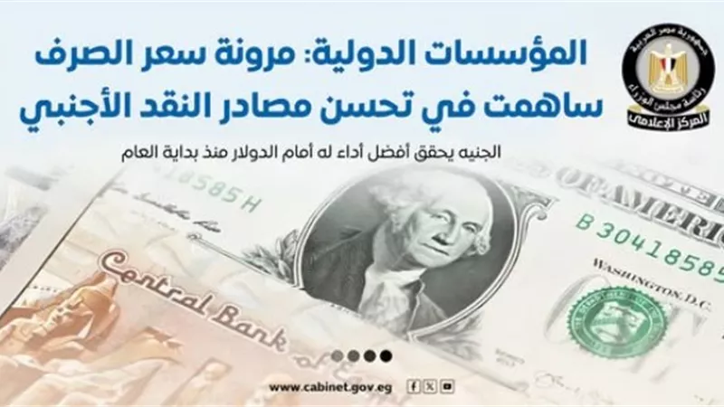 «الوزراء»: الجنيه يحقق أفضل أداء له أمام الدولار منذ بداية العام