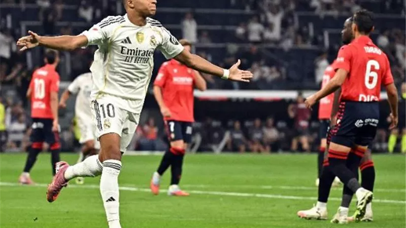 مبابي ينقذ ريال مدريد فى ضربة البداية أمام أوساسونا