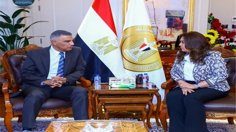 وزيرة التنمية المحلية تتابع مع محافظ أسوان المشروعات الإستثمارية