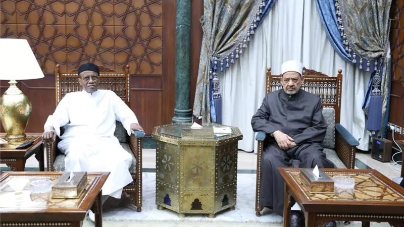 شيخ الأزهر يستقبل رئيس جامعة الملك فيصل بتشاد لبحث سُبُل التعاون