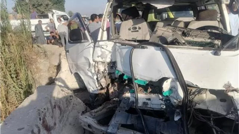 إصابة 6 في تصادم ميكروباص وربع نقل بالطريق الزراعي بكفر الزيات