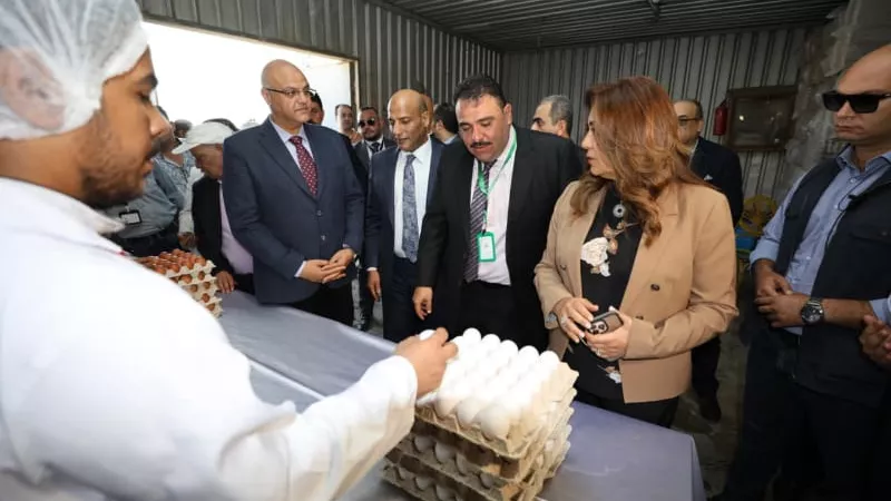 وزيرة التنمية المحلية ومحافظ القليوبية يتفقدان مشروع إنتاج 30 مليون بيضة