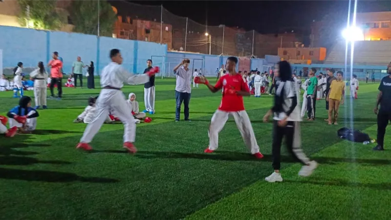 التدريب المجمع للكاراتيه بحضور 200 لاعب بمركز شباب الحصايا بأسوان