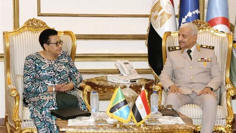 الفريق أول عبدالمجيد صقر القائد العام للقوات المسلحة يلتقى وزير الدفاع والخدمة الوطنية التنزانية