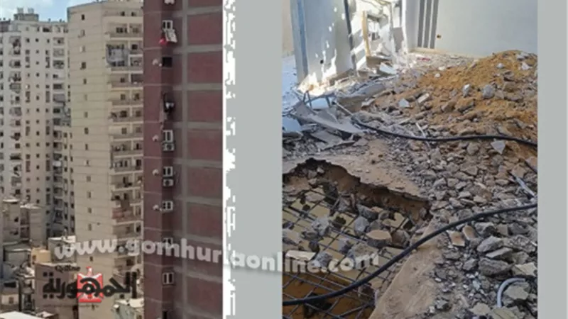 هدم١١دور من برج مائل بالمندره بالإسكندرية ارتفاعه ٢١ طابق- صور