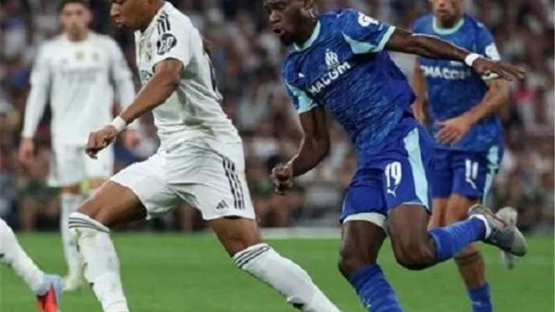 تعادل مثير يحسم الشوط الأول من مباراة ريال مدريد ومارسيليا