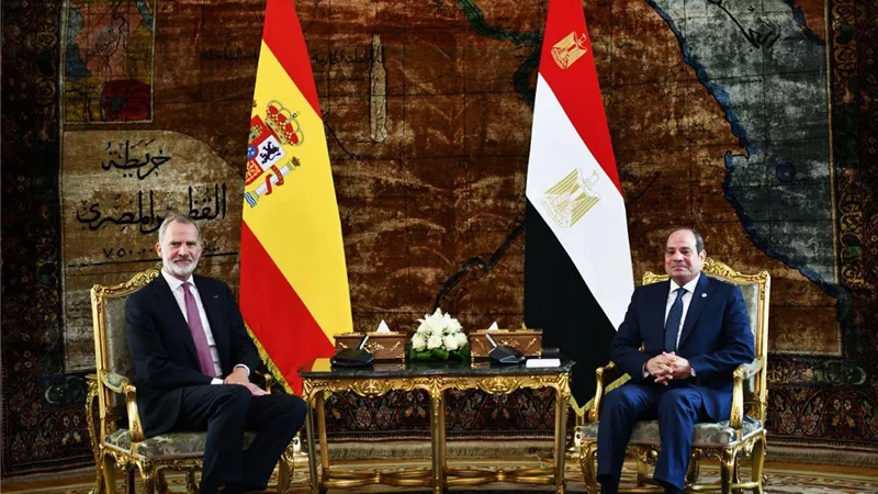 بالصور .. الرئيس السيسي وملك اسبانيا يؤكدان ضرورة وقف إطلاق النار بغزة