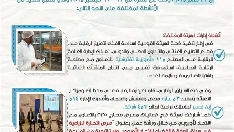 سلامة الغذاء تشارك في معرض صحاري 2025 لتعزيز فرص التجارة الزراعية