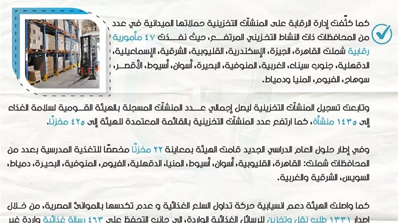 مع حلول العام الدراسي الجديد.. معاينة 22 مخزنا للتغذية المدرسية
