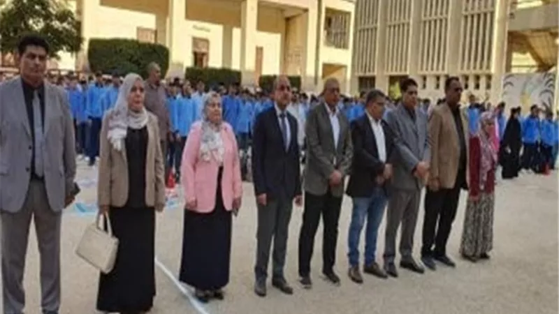 مدير تعليم المنوفية يشهد طابور الصباح بمدرسة المساعي المشكورة