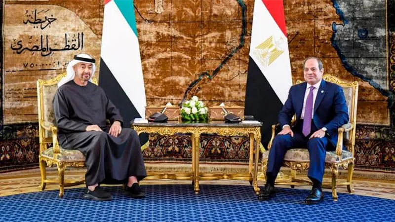 مباحثات بين الرئيس السيسى والشيخ محمد بن زايد فى القاهرة.. فيديو
