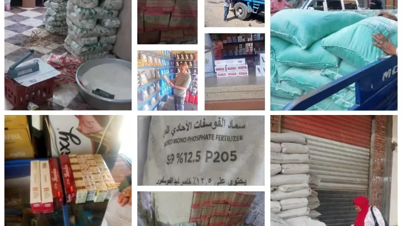 ضبط سلع مخالفة ومواد غذائية منتهية الصلاحية في حملة تموينية بالقليوبية