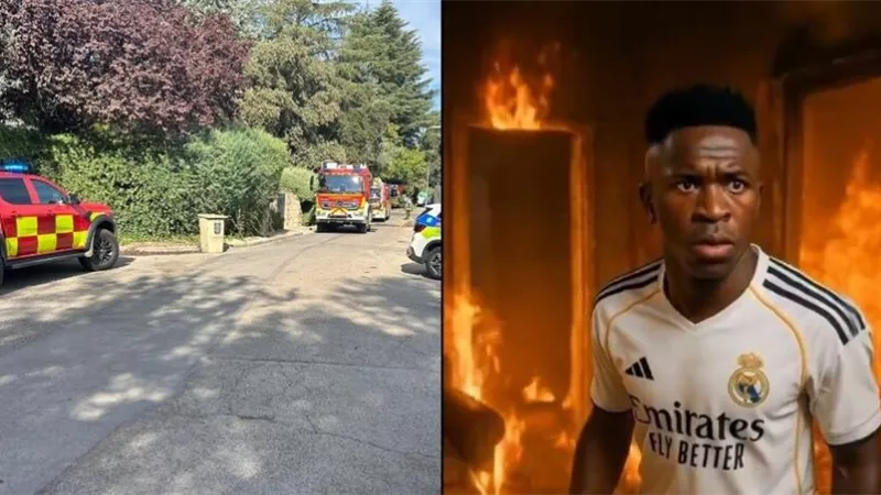 اندلاع حريق كبير داخل منزل فينيسيوس بمدريد