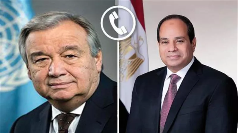 جوتيريش والرئيس السيسي يتفقان على ضرورة إقامة الدولة الفلسطينية