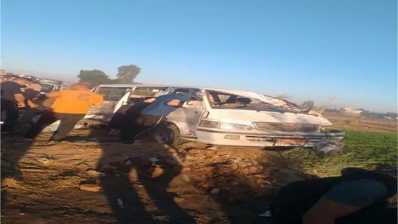 إصابة 14 في انقلاب ميكروباص على طريق طنطا إسكندرية الزراعي
