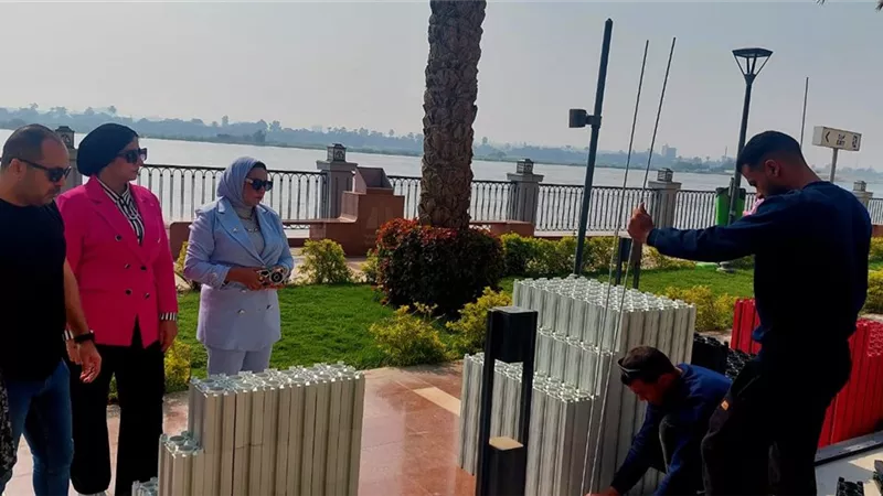 بدءتجهيز ممشى بني سويف استعدادًا لمهرجان النباتات الطبية والعطرية