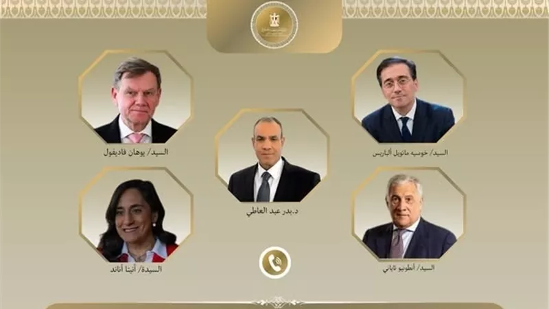 وزير الخارجية يبحث مع نظرائه في ألمانيا وإيطاليا وإسبانيا وكندا إعادة إعمار غزة