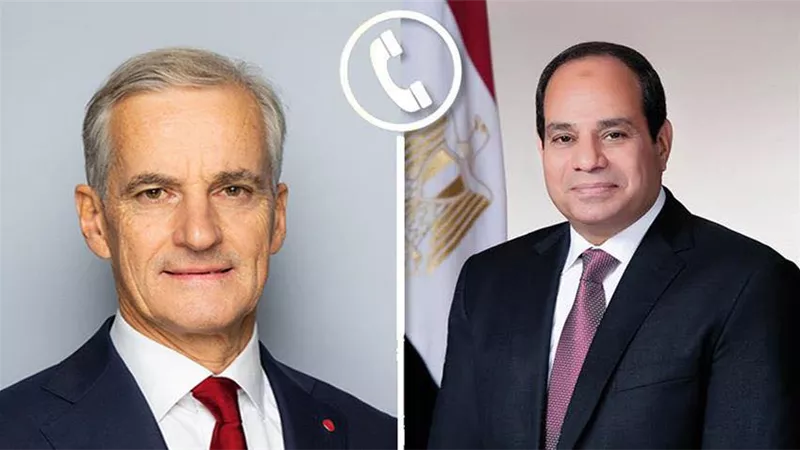 الرئيس السيسي يتلقى اتصالًا هاتفيًا من يوناس جار ستور رئيس وزراء مملكة النرويج