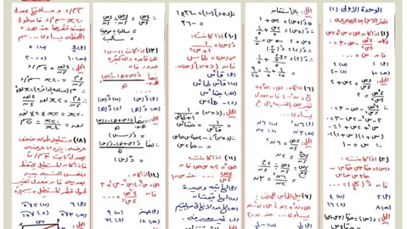 18 سؤال.. مراجعة الوحدة الأولى تفاضل ثانوية عامة 2026