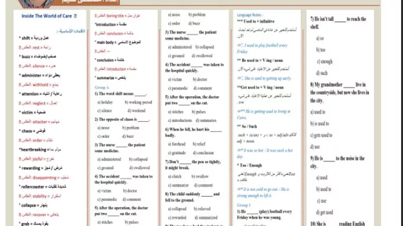 مراجعة في الإنجليزي لطلاب الثانوية العامة 2026