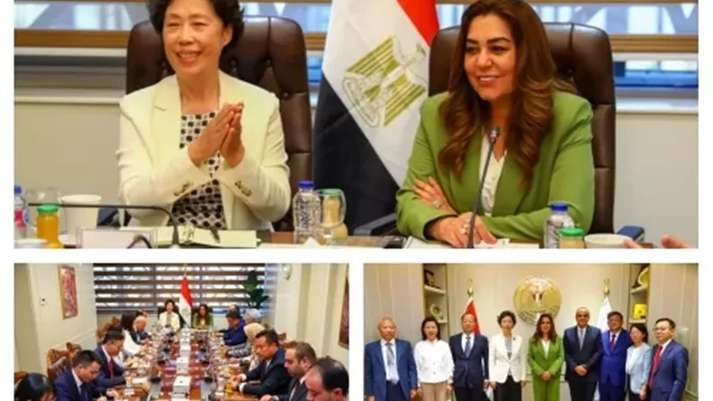 وزيرة التنمية تبحث مع وفد صيني تغزيز التعاون المشترك