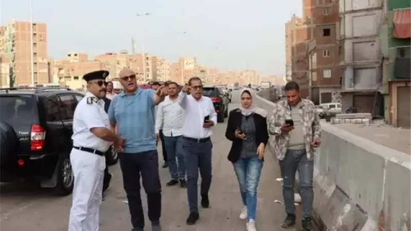 محافظ القليوبية يتفقد النظافة والاشغالات بمحور العصار والدائرى