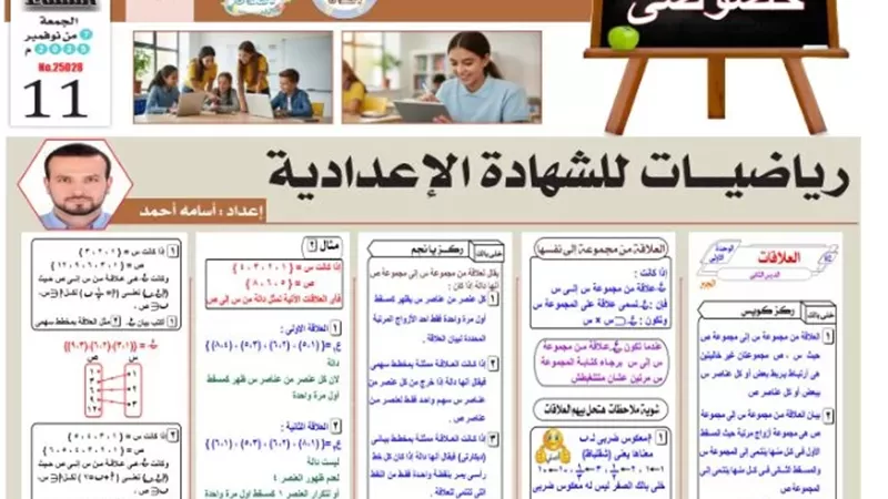 مراجعة في الرياضيات للصف الثالث الإعدادي 2026