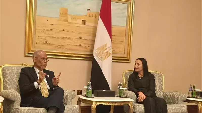 مايا مرسي ووزير الأسرة والتنمية بسنغافورة يبحثان التعاون المشترك