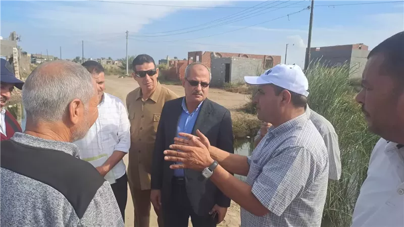 رئيس مدينة بلطيم يتابع محطة الصرف بمشروع الاستزراع السمكى