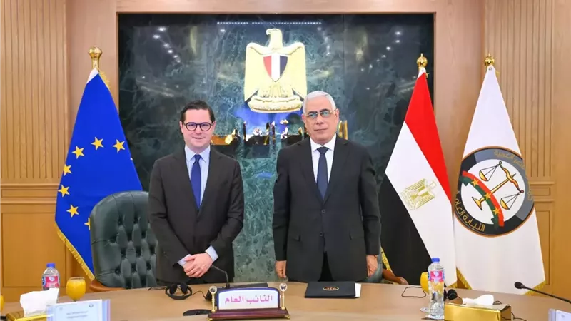 النائب العام يستقبل رئيس وكالة «اليوروجست» وممثلي الاتحاد الأوروبي