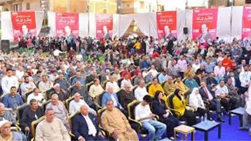 بحضور قيادات حزب العدل.. مؤتمر جماهيري كبير لدعم عنتر جاد بقرية نهطاي