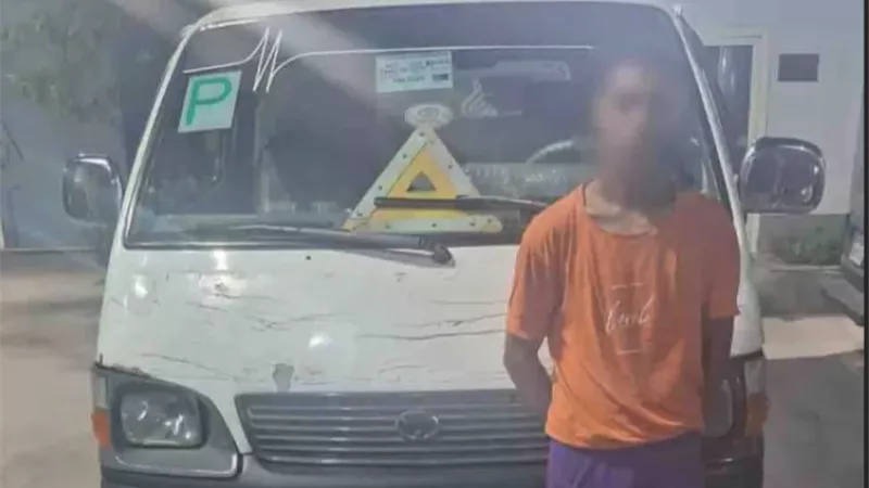 ضبط سائق ميكروباص اصطدم ب 