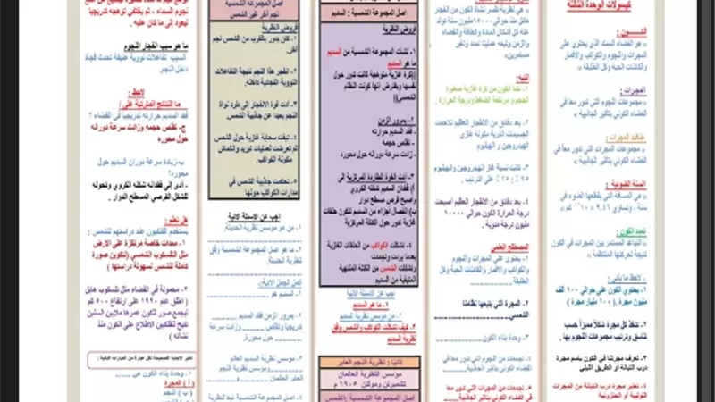 مراجعة لأهم دروس العلوم لطلاب الشهادة الإعدادية